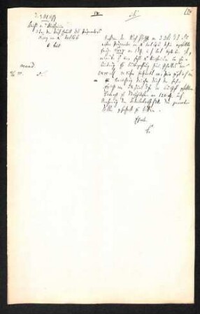 Handschriftliches Schriftstück aus Akte Kerz