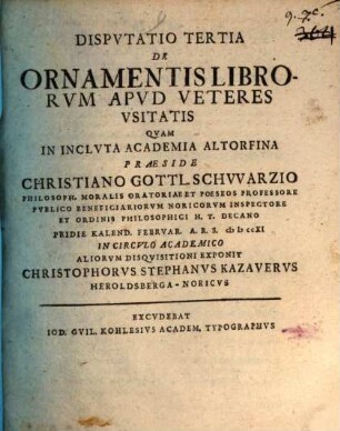 De ornamentis librorum apud veteres usitatis. 3