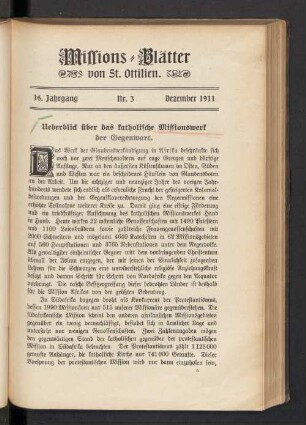 Nr. 3 Dezember 1911