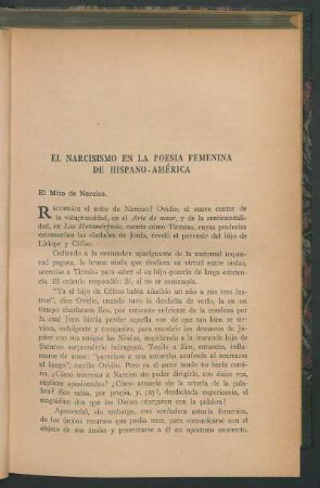 El mito de narciso