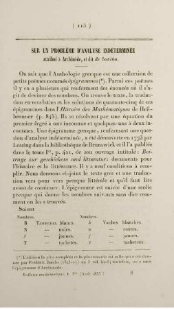 Sur un problème d´analyse indéterminée.