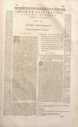 Imperatoris Leonis Avgvsti Novellae Constitutiones : Avt, Correctoriae legum repurgationes. Henrico Agylaeo interprete.