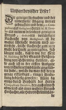 Unpartheyischer Leser!