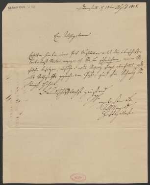 Brief an B. Schott's Söhne : 18.08.1828