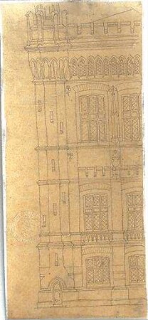 Zocher, Ernst; Architekturstudien - Gebäude (Teilansicht)