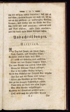Andachtsübungen.
