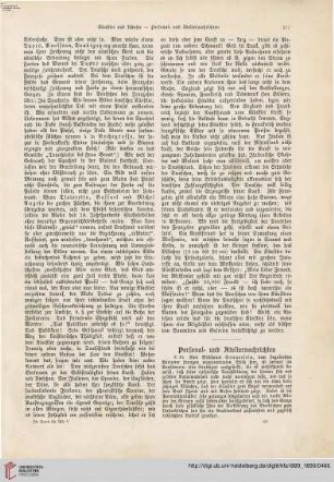Personal- und Ateliernachrichten - Denkmäler etc. - Ausstellungen, Sammlungen etc. -