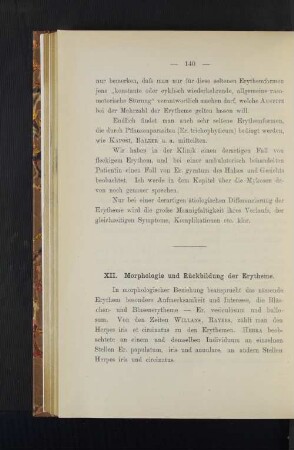 XII. Morphologie und Rückbildung der Erytheme.