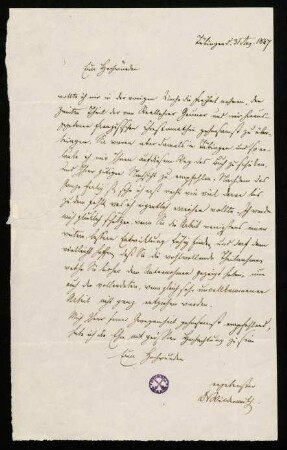 Brief vom 31. August 1847