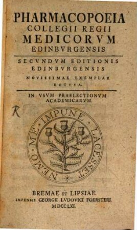 Pharmacopoeia Collegii Regii Medicorum Edinburgensis