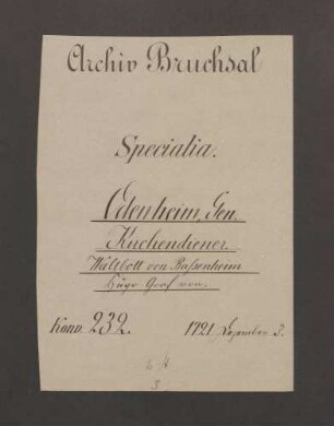 Instrumentum nobilitatis des Grafen Hugo Waldbott von Bassenheim.