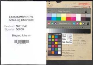 Entnazifizierung Johann Bieger , geb. 13.02.1895 (Bauunternehmer)