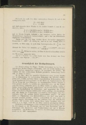Genauigkeit der Beobachtungen.