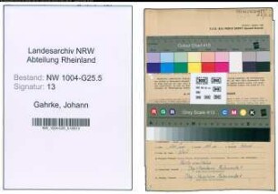 Entnazifizierung Johann Gahrke , geb. 26.02.1911 (Schornsteinfeger)