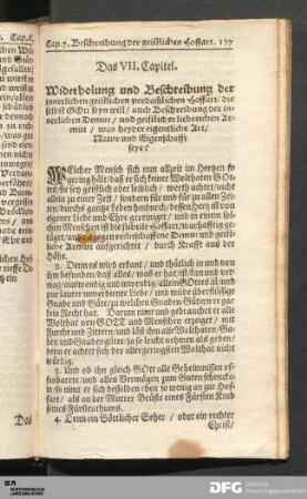 Das VII. Capitel. Widerholung und Beschreibung der innerlichen geistlichen verdam[m]lichen Hoffart....
