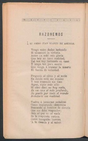 Razonemos : Á mi amigo Juan Blanco de Aguirre