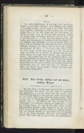 XLII. Das irdische, nichtige und das höhere, wichtige Sorgen.