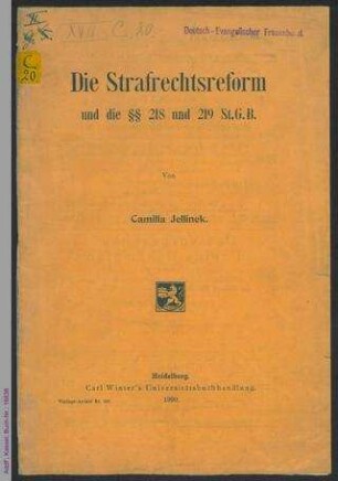 Die Strafrechtsreform und die §§ 218 und 219 St.G.B.