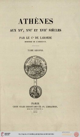Band 2: Athènes aux XVe, XVIe et XVIIe siècles