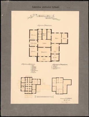 Villa: Grundrisse UG, OG und Dachgeschoss