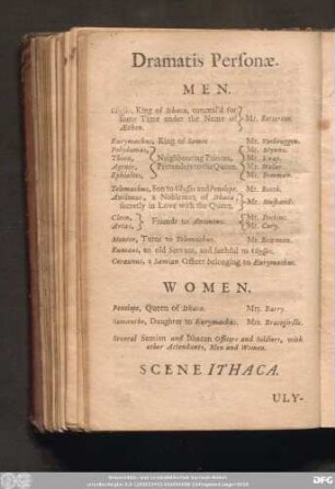Dramatis Personae.