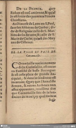 De La Ville Et Pays De Connenaille
