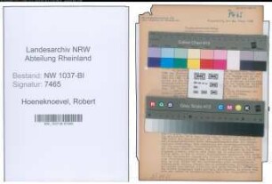 Entnazifizierung Robert Hoeneknoevel , geb. 15.07.1904 (Friseur)