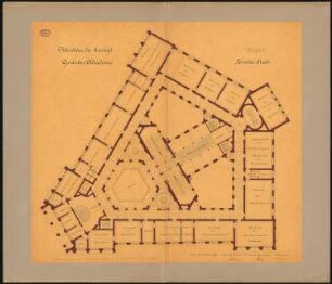 Gewerbeakademie, Berlin 2. Projekt: Grundriss 2. Obergeschoss