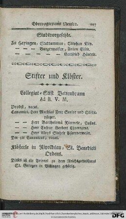 Stifter und Klöster
