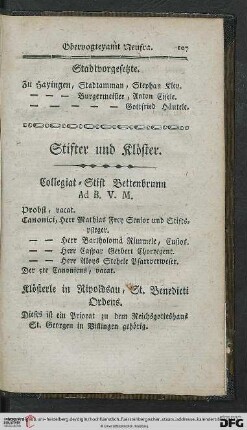 Stifter und Klöster
