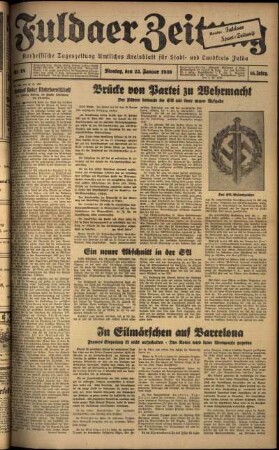 Ausgabe vom Montag, den 23. Januar 1939.