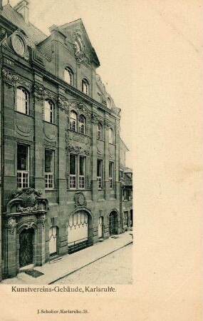 Postkartenalbum mit Motiven von Karlsruhe. "Kunstvereins-Gebäude, Karlsruhe"