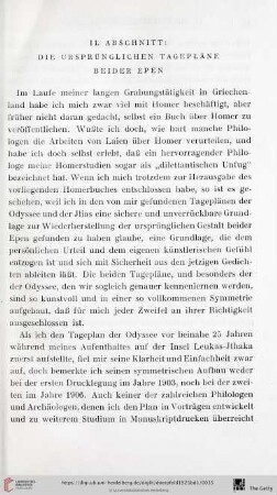 II. Abschnitt: Die ursprünglichen Tagepläne beider Epen