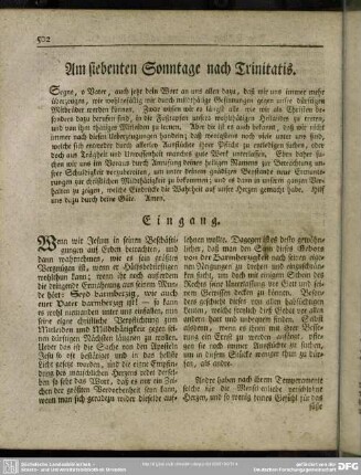 Am siebenten Sonntage nach Trinitatis