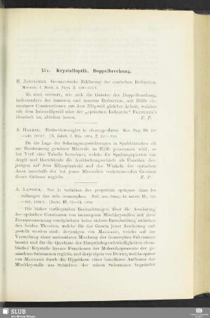 15c. Krystalloptik. Doppelbrechung