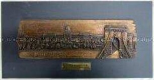 Wandbild mit Ansicht von Budapest (mit ungarischer Beschriftung)