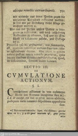 Sectio III. De Cumulatione Actionum