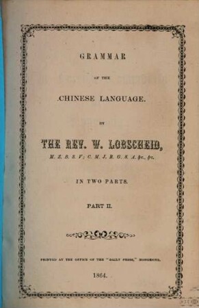 Grammar of the Chinese language : in two parts, 2