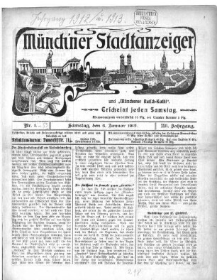 Münchener Stadtanzeiger und "Münchener Ratschkathl". 1912 = Jg. 24
