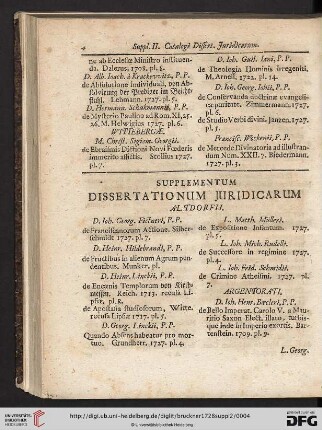 Supplementum dissertationum juridicarum