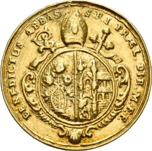 Medaille auf den Abt von Ochsenhausen Benedikt Denzel, Mitte des 18. Jahrhunderts