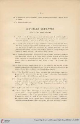 Meubles Sculptés (Nr. 792 - 811)