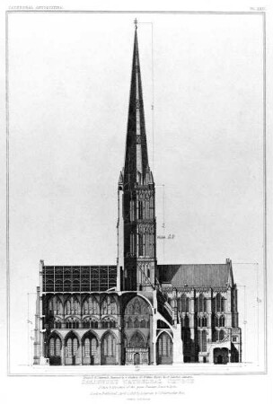 Aufriß und Querschnitt von Querhaus und Vierungsturm