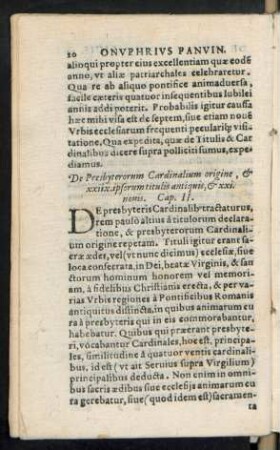 De Presbyterorum Cardinalium origine, et xxiix. ipsorum titulis antiquis, et xxxi. novis. Cap. II.