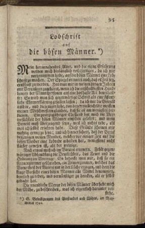 Lobschrift auf die bösen Männer