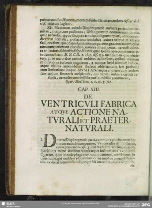 Cap. XIII. De Ventriculi Fabrica Atque Actione Naturali Et Praeternaturali