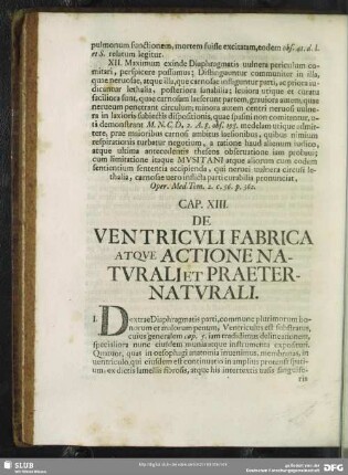 Cap. XIII. De Ventriculi Fabrica Atque Actione Naturali Et Praeternaturali