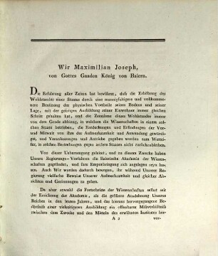 Constitutions-Urkunde der Königlichen Akademie der Wissenschaften
