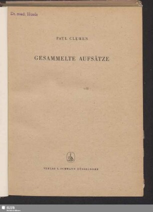 Gesammelte Aufsätze