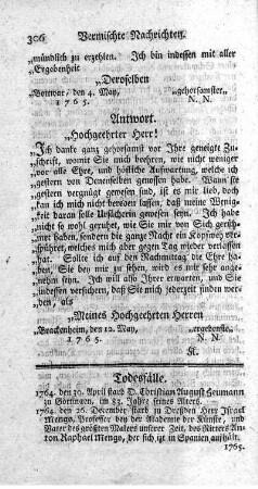 Todesfälle.